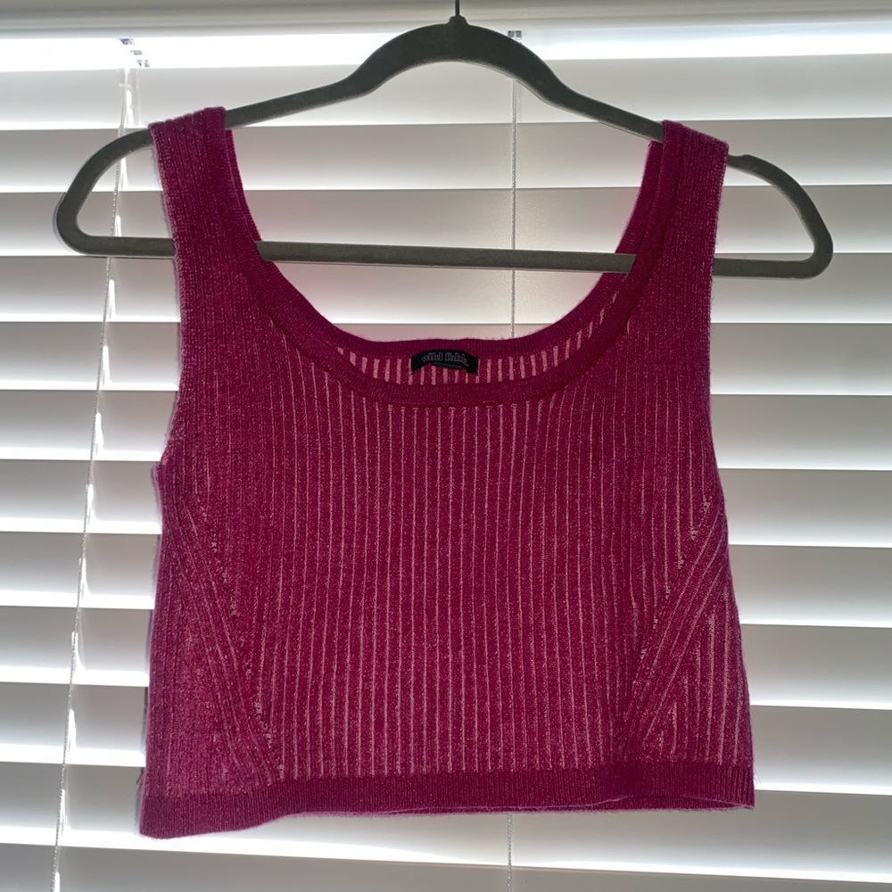 Pink Knit Cropped Tank Top never worn